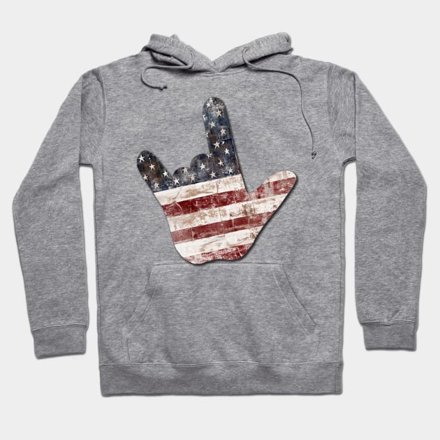 ILY - American Flag Hoodie by MonarchGraphics